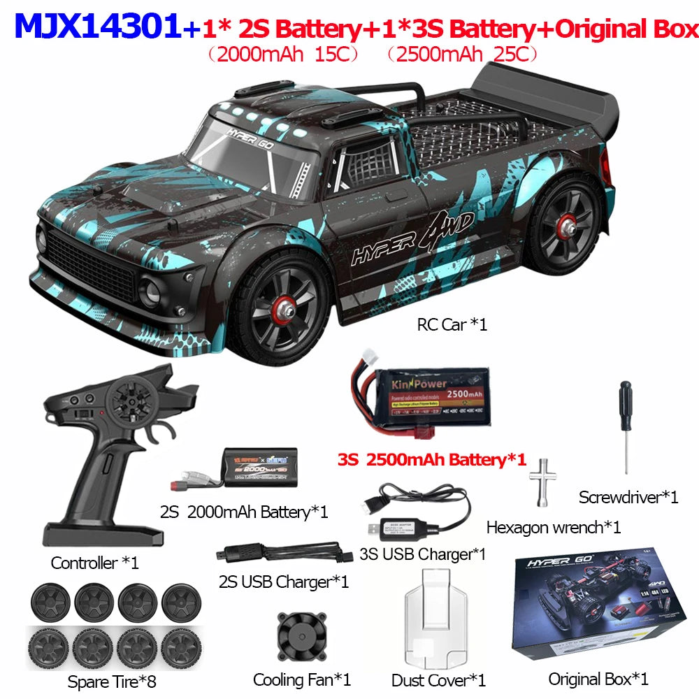 MJX 14301 14302 14303 1/14 RC Car 55km/h Brushless HYPER GO 2.4G Remote Control 4WD Off-road High Speed RC Car Truck Hobby Toy