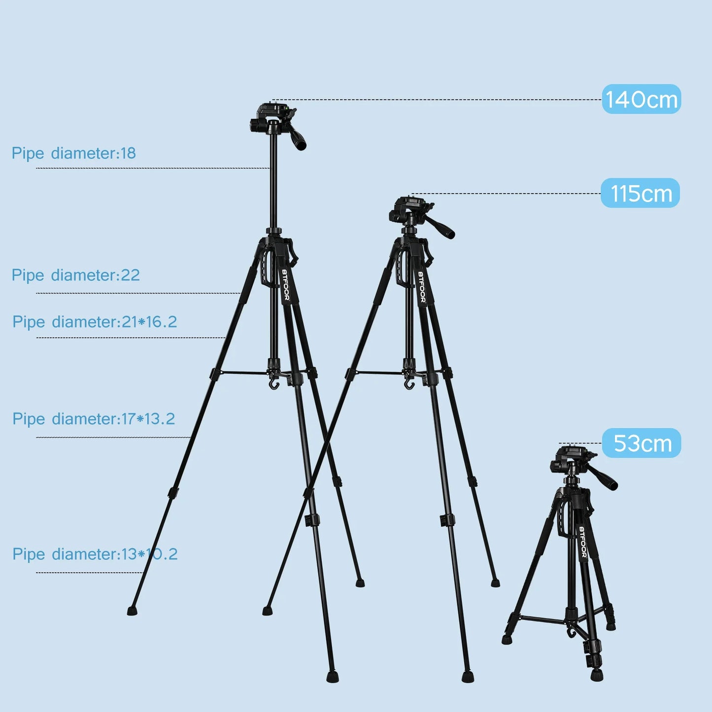Tripod Aluminum Tall 55” 140CM Stand With Quick Plates Mount Pan Head For Canon Nikon DSLR SLR Digital Camera