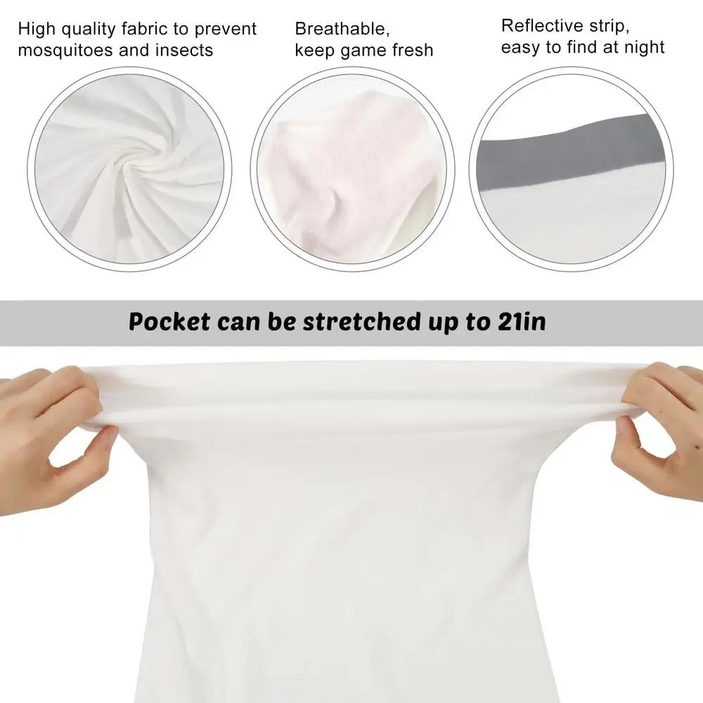 6x Reusable Hunting Meat Bags with Reflective Strip