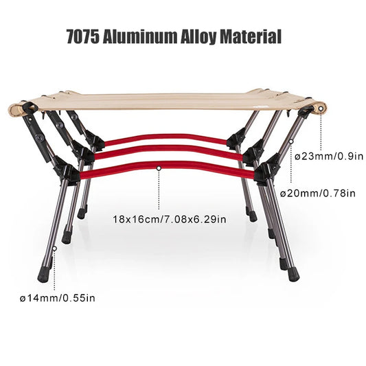 Camping Cot with Leg Extenders Portable Folding Bed Ultralight Aluminum Alloy Sleeping Cot for Outdoor Hiking Travel