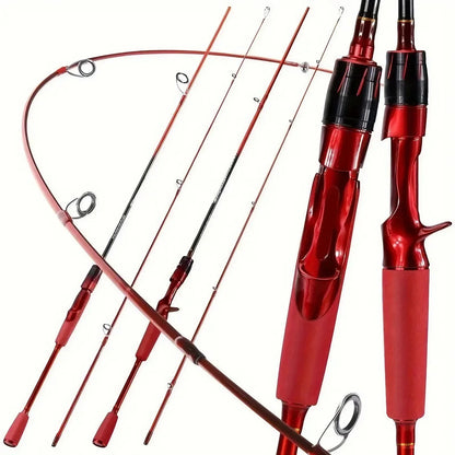 180cm Carbon Fiber Fly Fishing Rod - Red EVA Grip & Ceramic Guide Rings, Ultralight Durable