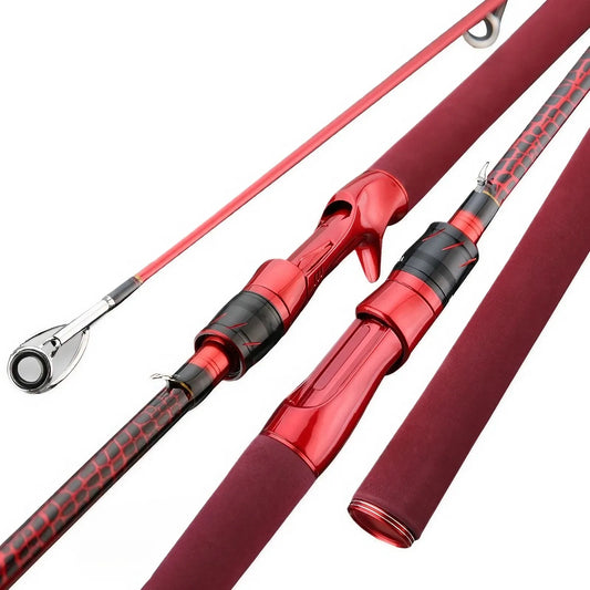 180cm Carbon Fiber Fly Fishing Rod - Red EVA Grip & Ceramic Guide Rings, Ultralight Durable