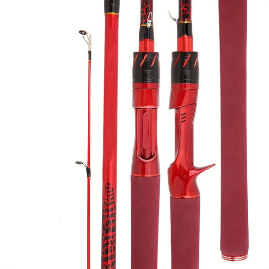 180cm Carbon Fiber Fly Fishing Rod - Red EVA Grip & Ceramic Guide Rings, Ultralight Durable