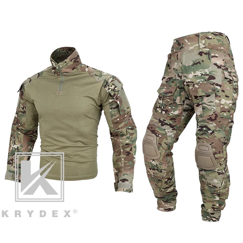 KRYDEX Camouflage Shirt & Pants Kit For Outdoor Hunting Hiking Gear