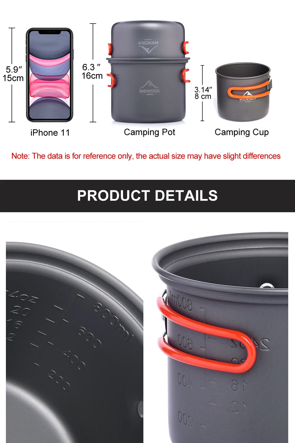 Camping Cookware Set Outdoor Tableware Equipment Supplies Burner Stove Folding Knife Fork Portable Pot Suit Tourism Cup