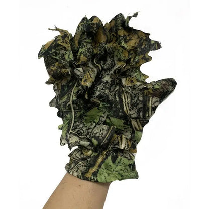 Hunting 3D Ghillie Gloves Camouflage Suit Gloves Leafy Camouflage Headwear For Jungle Wildlife Photography