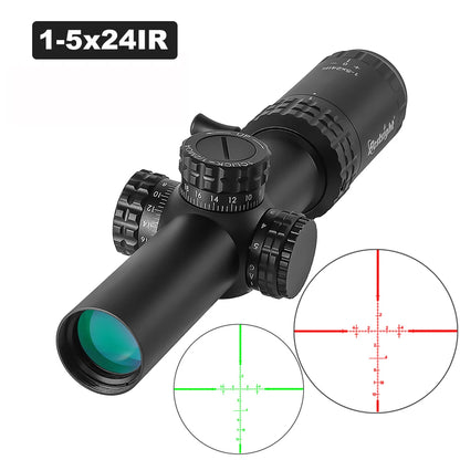 1-5X24 Tactical Optical Rifle Scope Red and Green Illuminated Reticle Ar15 Sight