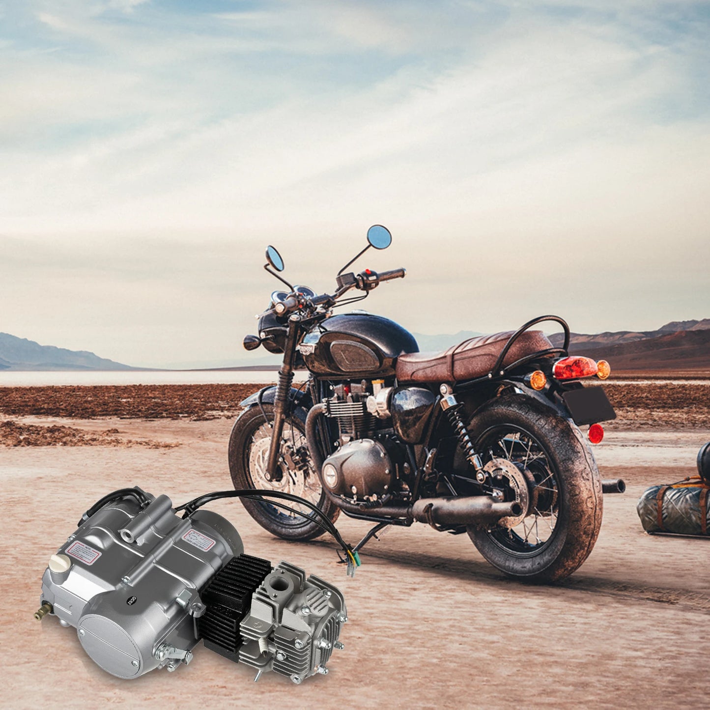 125CC Single Cylinder Air Cooling Engine, 4-Stroke Semi Auto Motor 4 Speed