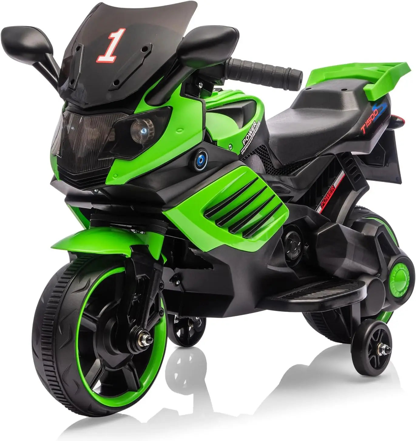 6V Kids Motorcycle, Electric Ride On Car Toy with Training Wheels, Working Headlight, Horn & Music Boys Girls 3-6Y