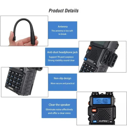 2pcs BAOFENG UV-5R 5W 8W High Power Dual Band Two Way Radio Long Range Handheld Portable Walkies Talkies