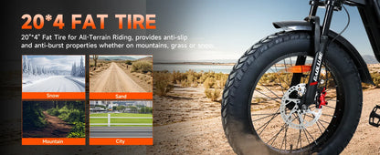 Electric Bicycle 60V 30AH Battery Max Speed 42 MPH