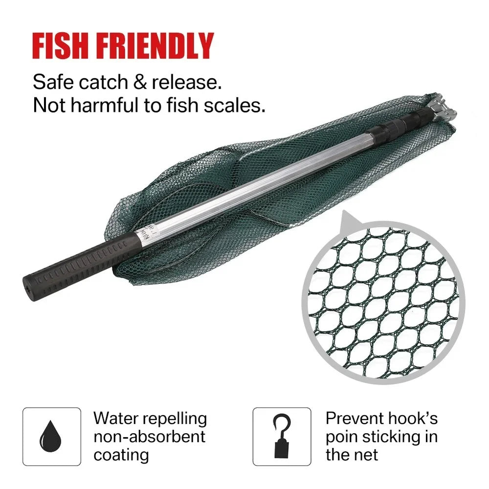 Telescopic Folding Fishing Landing Net 190CM Pole Aluminum long Handle For Bird Fish Catch Aquarium Ponds