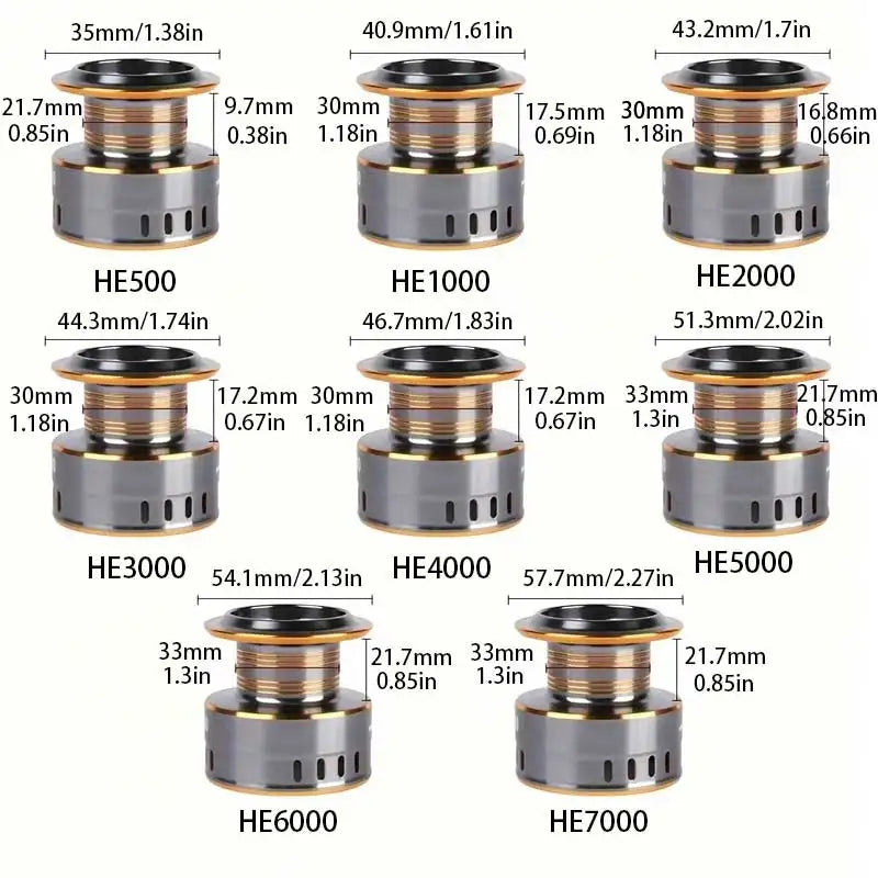 1 Piece Two-Hand Rotating Fishing Reel, He1000-7000 Series, 5.2:1 Gear Ratio, 22.05lb Extraction, Smooth and Sensitive Aluminum Alloy Body, Pa Nylon, Left/Right Hands Suitable for Freshwater and Saltwater