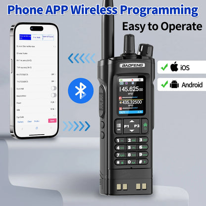 Baofeng UV-32 GPS Walkie Talkie 10W Long Range Multi Band Bluetooth APP Programming Wireless Copy Frequency Type-C Two Way Radio