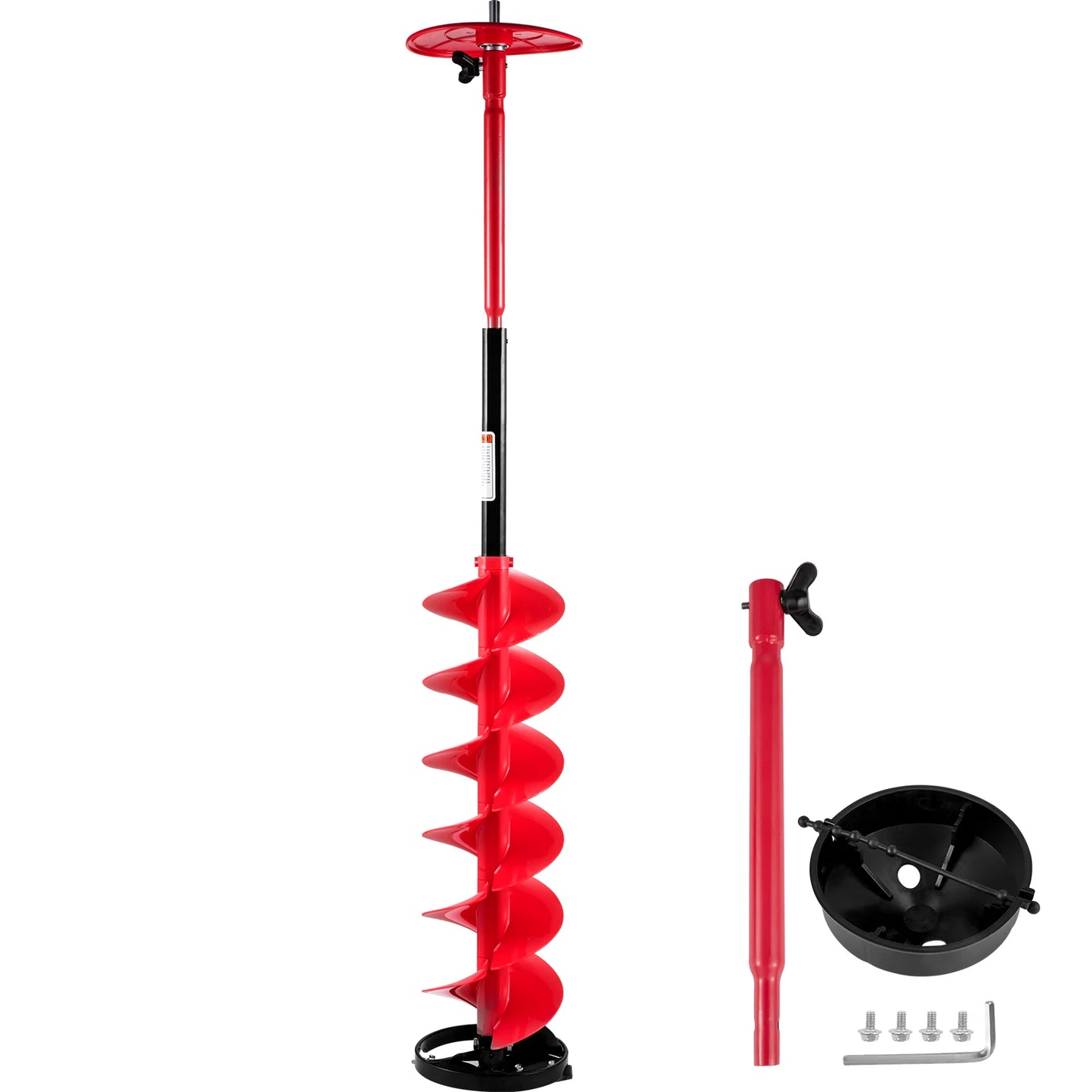 6\" Diameter Nylon Ice Auger 39\" Length Ice Auger Bit Auger Drill with 11.8\" Extension Rod Auger Bit