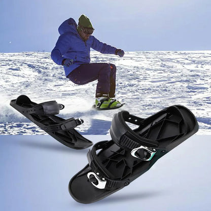 Mini Short Ski Skates Short Mini Skating Ski Shoes Adjuatable Short Snow Skateboard for Winter Outdoor Sports