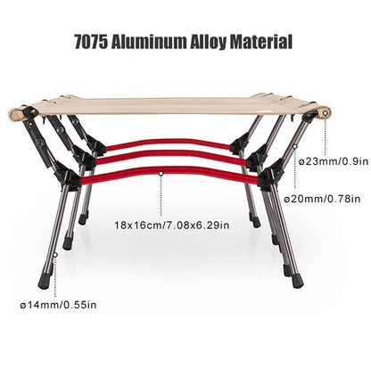 Camping Cot with Leg Extenders Portable Folding Bed Ultralight Aluminum Alloy Sleeping Cot for Outdoor Hiking Travel