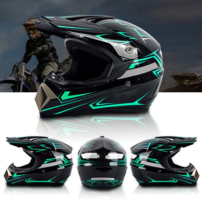 Full Face Motocross Helmet  Resistant ABS Engineering Plastic for Adult