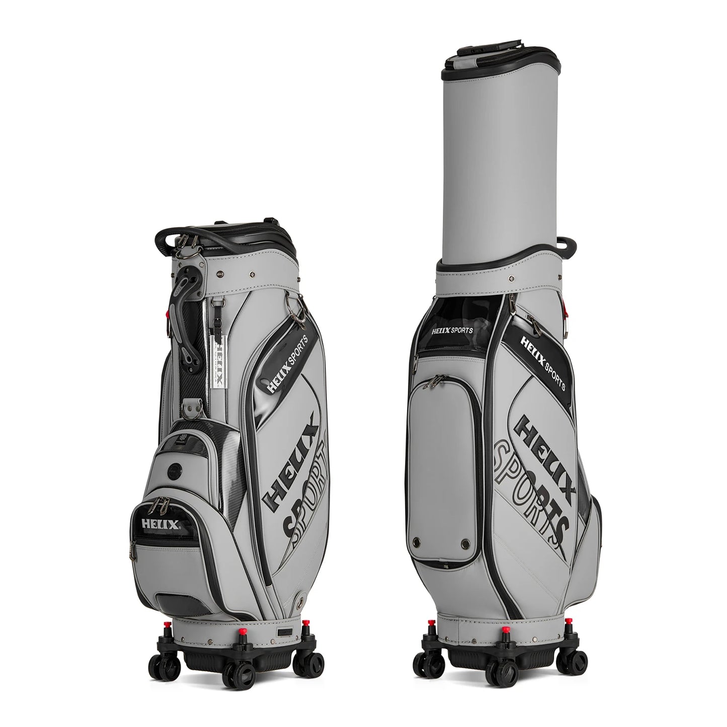 Golf Bag - 4 Wheels with Locking System, Retractable Hard Top for Club Protection During Airline Travel