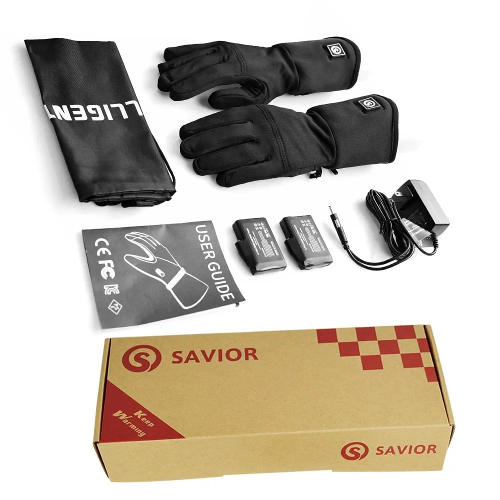 Winter Wind & Waterproof Thermal Heated Gloves with Rechargeable Battery
