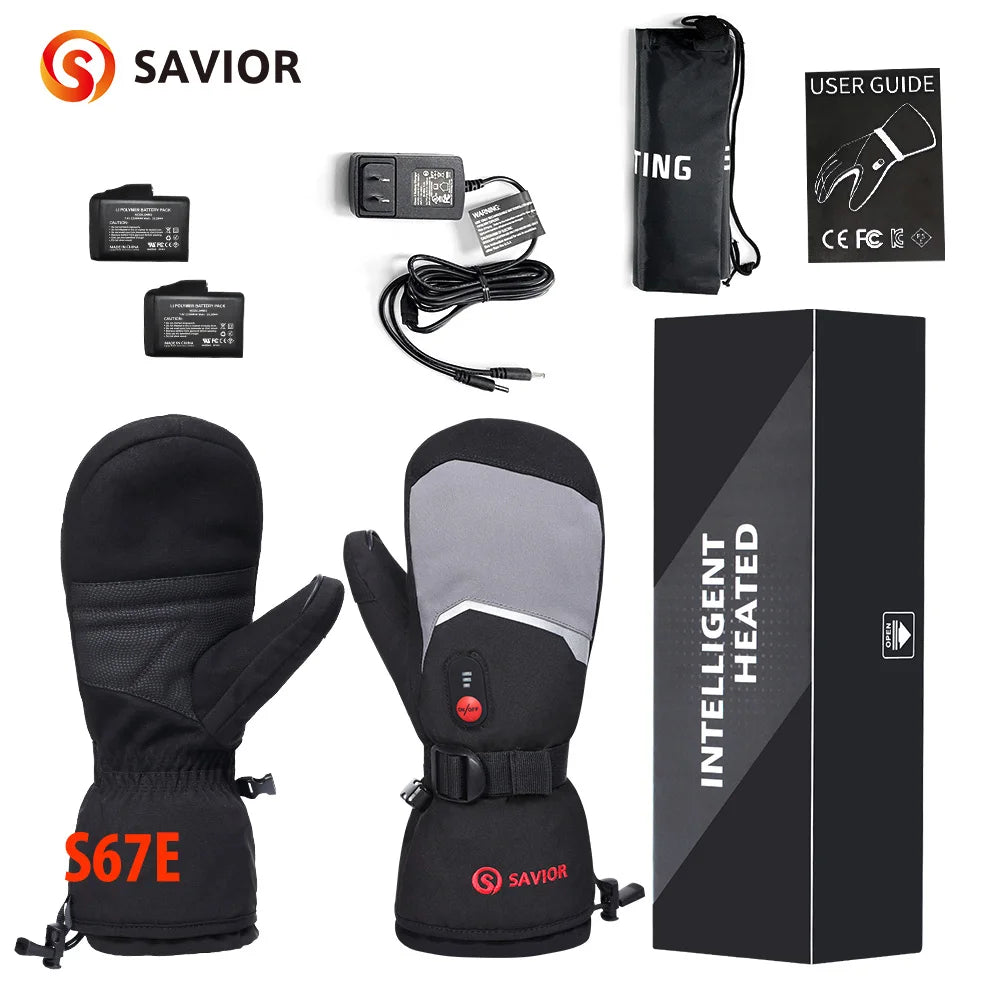 Savior Many Types Mittens Heated Gloves Touch Phone Waterproof Windproof Battery Electric Skiing Gloves Men Women