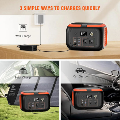 Solar Portable Power Station, with 110V AC Outlets