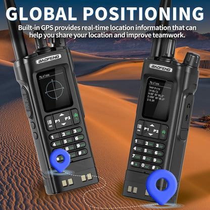 Baofeng UV-32 GPS Walkie Talkie 10W Long Range Multi Band Bluetooth APP Programming Wireless Copy Frequency Type-C Two Way Radio