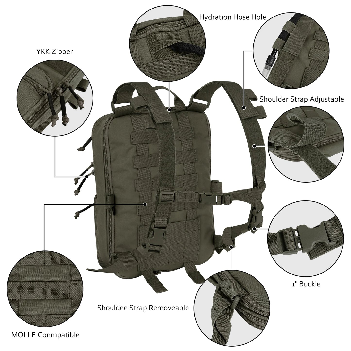 Backpack Bag with Chest Rig Vest for Magazine Pouch