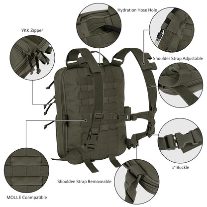 Backpack Bag with Chest Rig Vest for Magazine Pouch