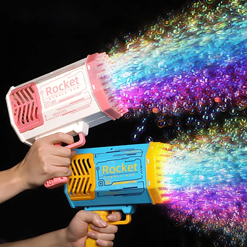 Bubble Gun Kids Toys Rocket 69 Holes Soap Bubbles Machine Gun