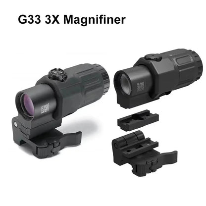 G33 G43 G45 Sight Fixed 3X 5X Magnifier Scope With Switch to Side Quick Detachable QD Mount