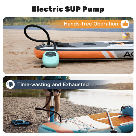 dwndpump Electric 20PSI SUP Pump 38.48Wh Battery for inflatables boats, toys
