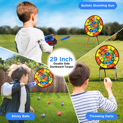 2X Bow Arrow + Guns Toy For Kids Night-Light Archery Stand Target Board I