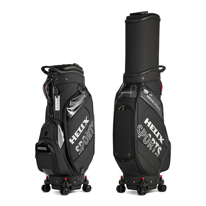 Golf Bag - 4 Wheels with Locking System, Retractable Hard Top for Club Protection During Airline Travel