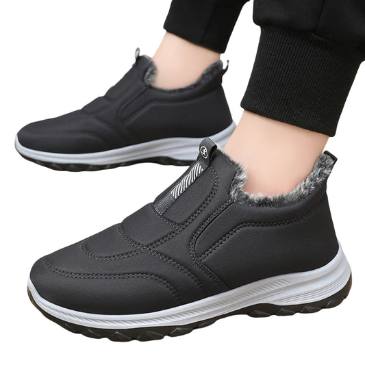 Warm Walking Shoes Lightweight Thermal Ankle Non-slip Slip On Sneakers Thick Fur