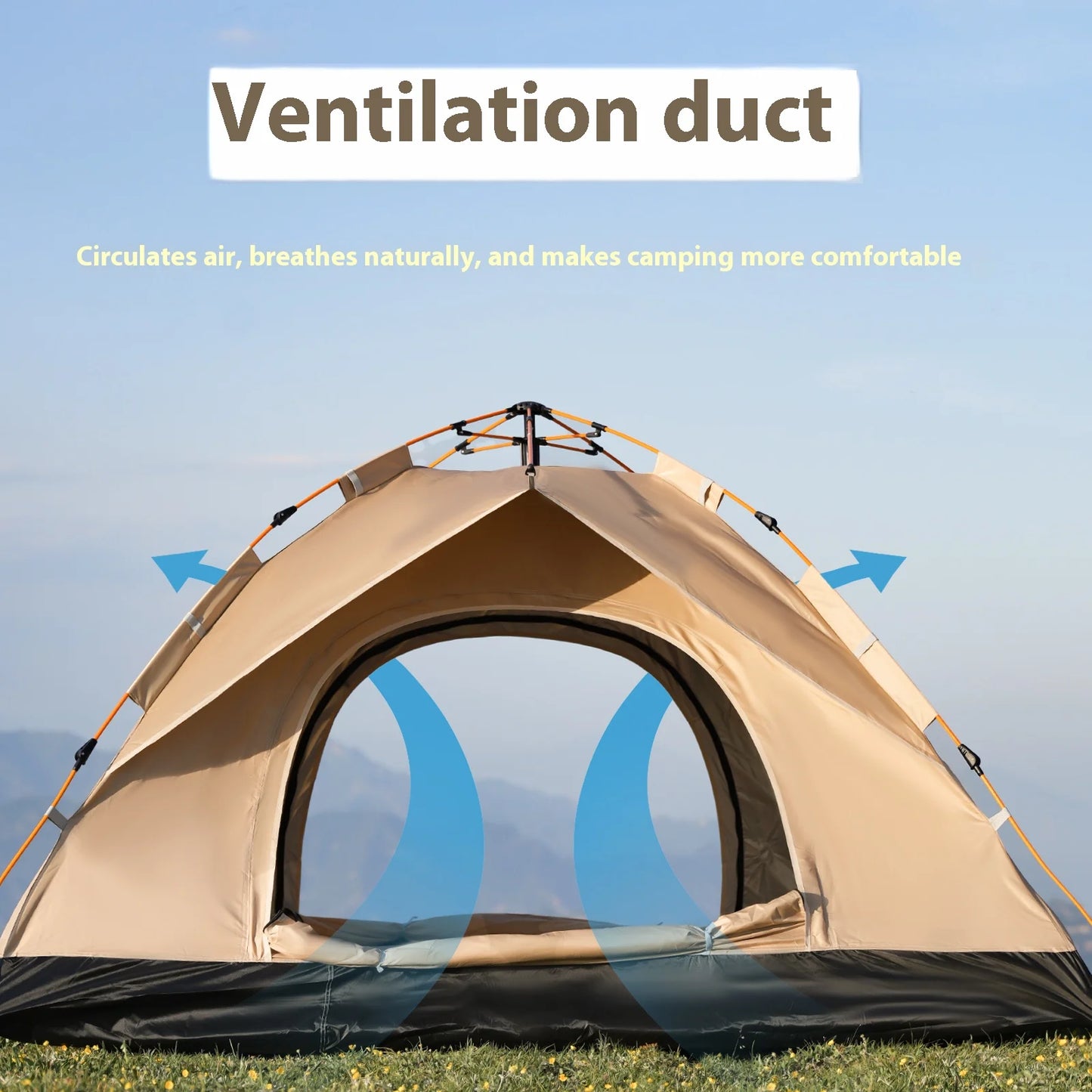 2-4 Person Camping Windproof Tents, Easy To Set Up, lightweight