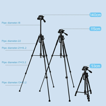 Tripod  Aluminum Tall 55” 140CM Stand With Quick Plates Mount Pan Head For Canon Nikon DSLR SLR Digital Camera