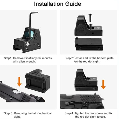 Mini MR Red Dot Sight Collimator Rifle Scope fit 20mm Rail For Airsoft / Hunting Rifle