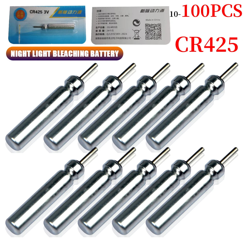 10-100PCS Fishing Floats Battery CR425 Night Fishing Light Luminous 3.6V Battery Fishing Accessory