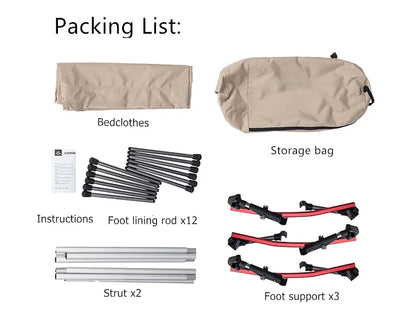 Camping Cot with Leg Extenders Portable Folding Bed Ultralight Aluminum Alloy Sleeping Cot for Outdoor Hiking Travel