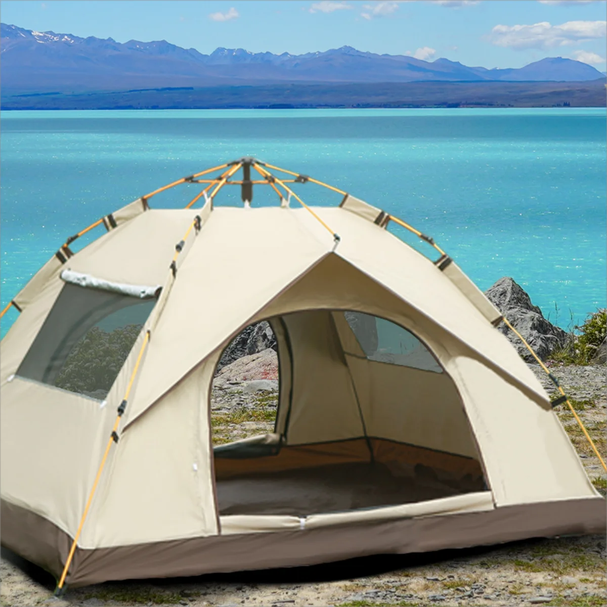 Automatic Pop-Up Travel Camping Tent with Two doors & Windows