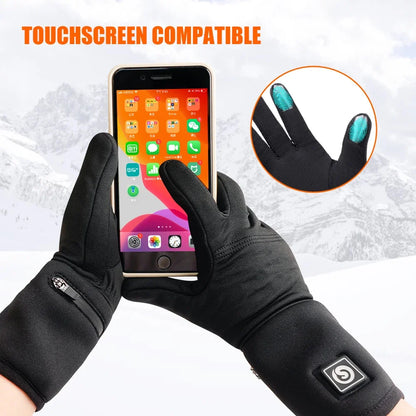 Winter Wind & Waterproof Thermal Heated Gloves with Rechargeable Battery