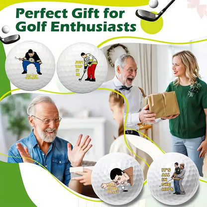 4 Counts Funny Golf Balls Gift Set Funny Novelty Golfer Present for Men Dad Golfing Fan One Standard Size