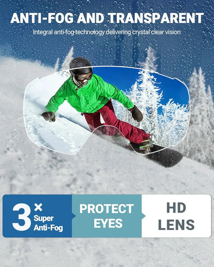 Goggles OTG Anti-Fog, Snowboarding