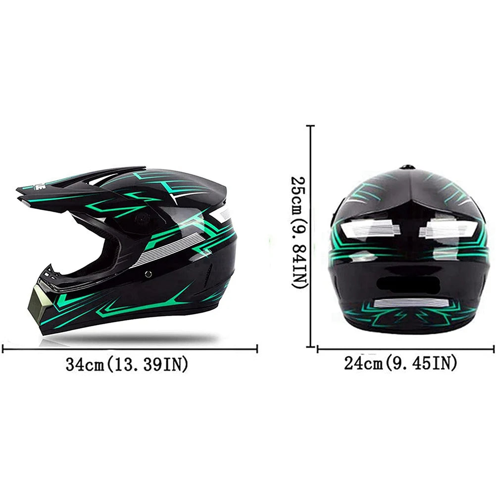 Full Face Motocross Helmet  Resistant ABS Engineering Plastic for Adult