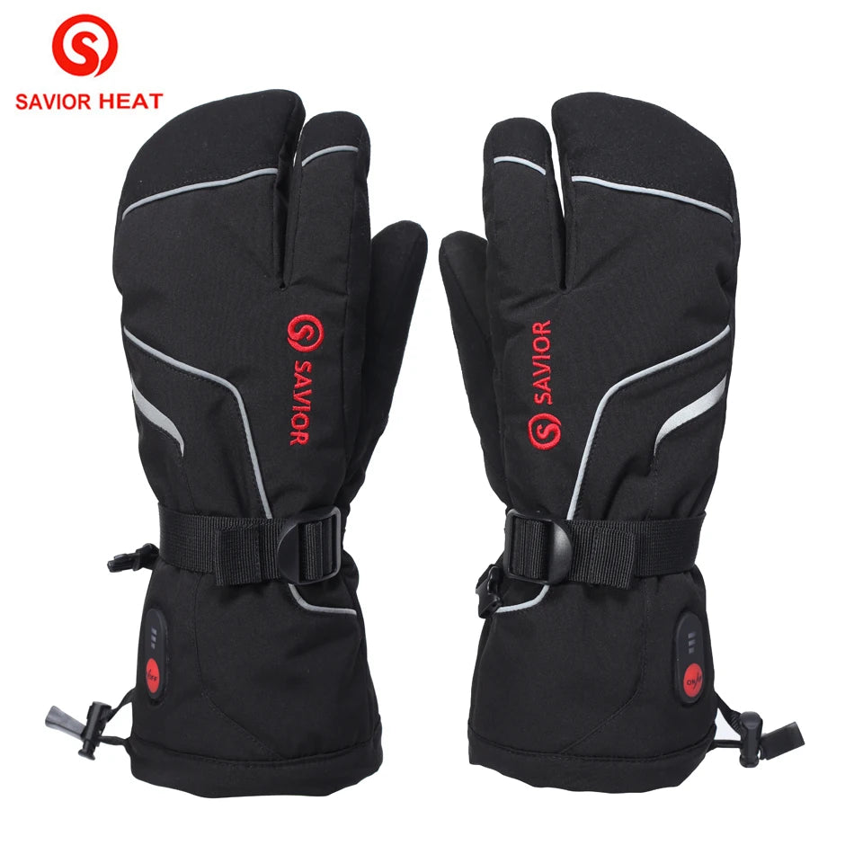 Savior Heat Winter Mittens Heated Gloves Rechargeable Battery for Men Women