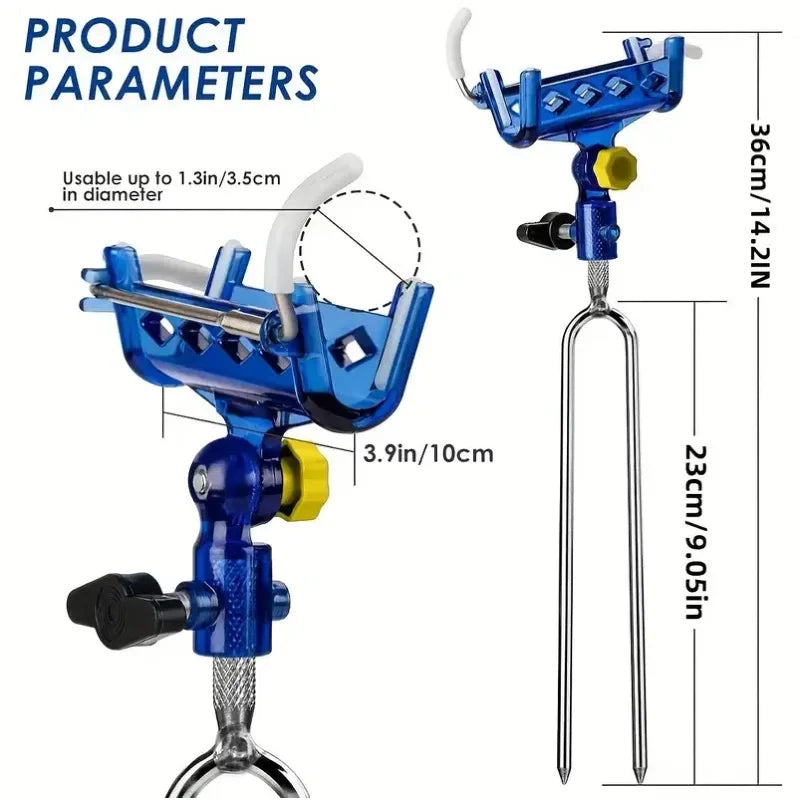 2-piece stainless steel fishing rod holder, 360° adjustable self-lock
