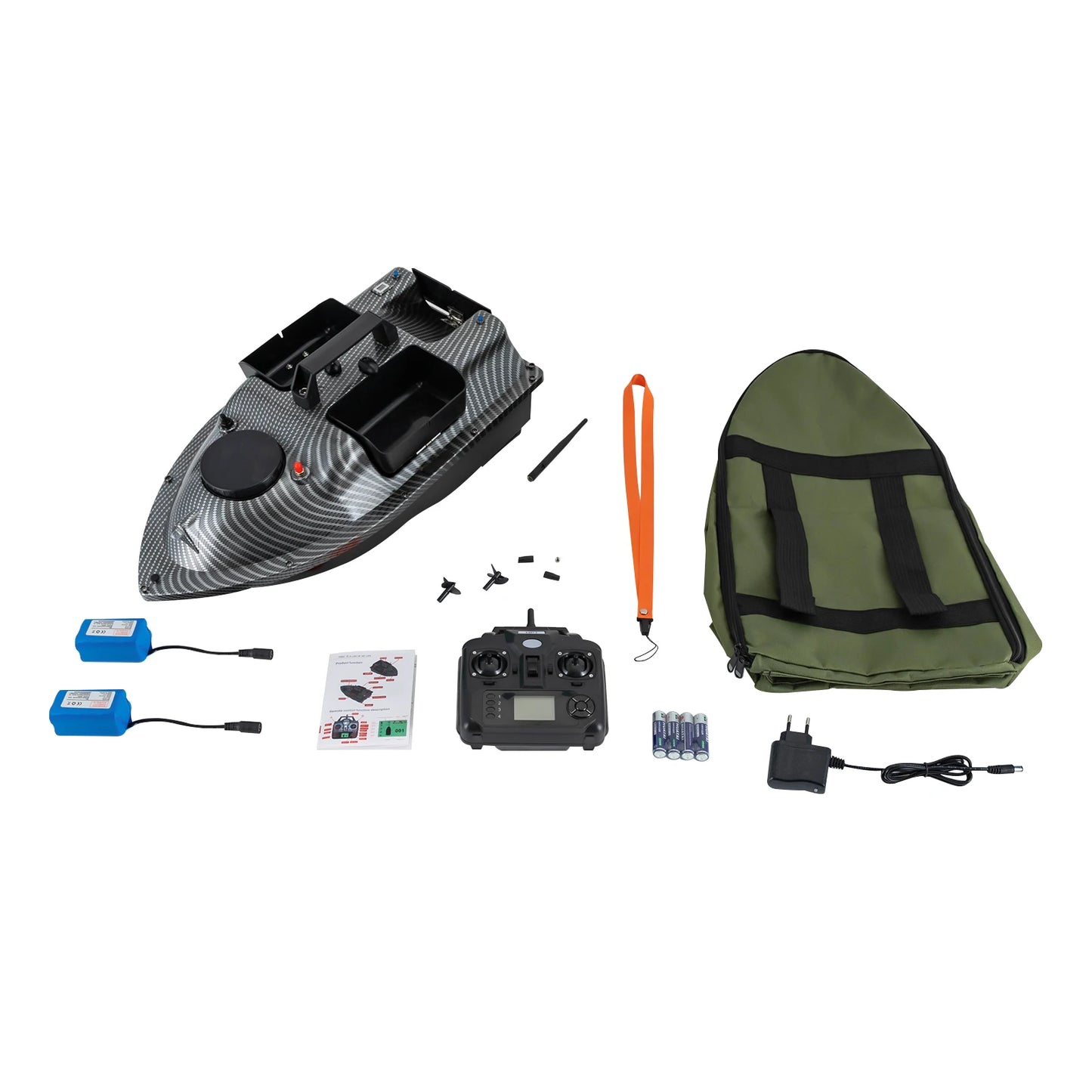 Rechargeable GPS Fishing Bait Boat with 2 Batteries 16 Positioning Points