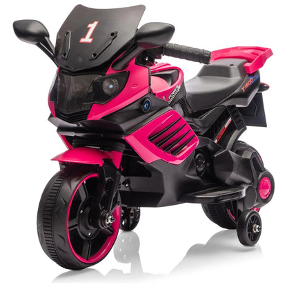 6V Kids Motorcycle, Electric Ride On Car Toy with Training Wheels, Working Headlight, Horn & Music Boys Girls 3-6Y