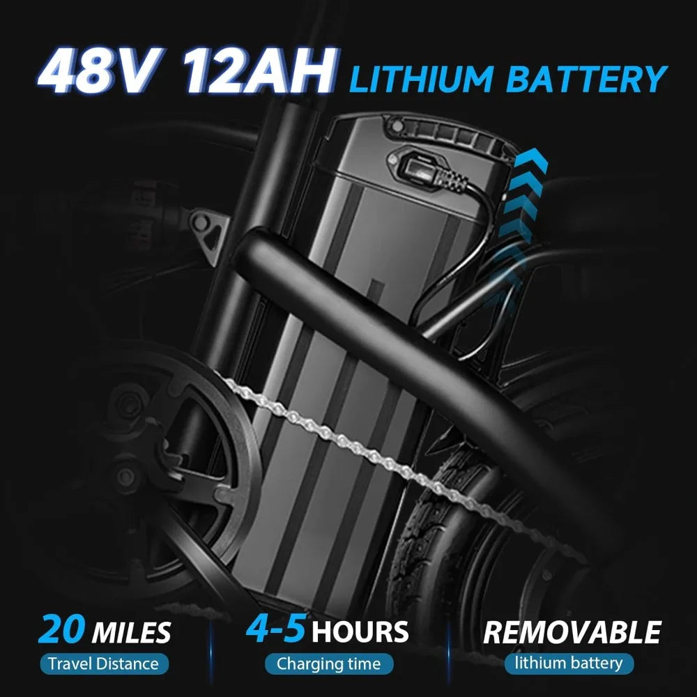 High quality - Electric Bike for Adults,  576WH Removable Battery,14"/20" Folding , 20MPH - NEW